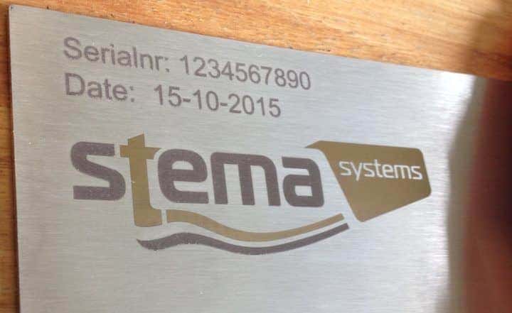 RVS typeplaat met lasergravure in kleur