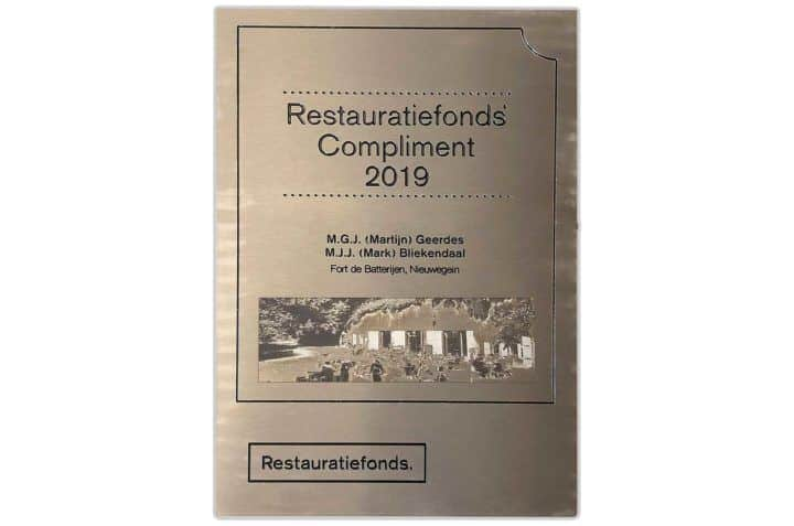 rvs graveren - Plaquette - restauratiefonds