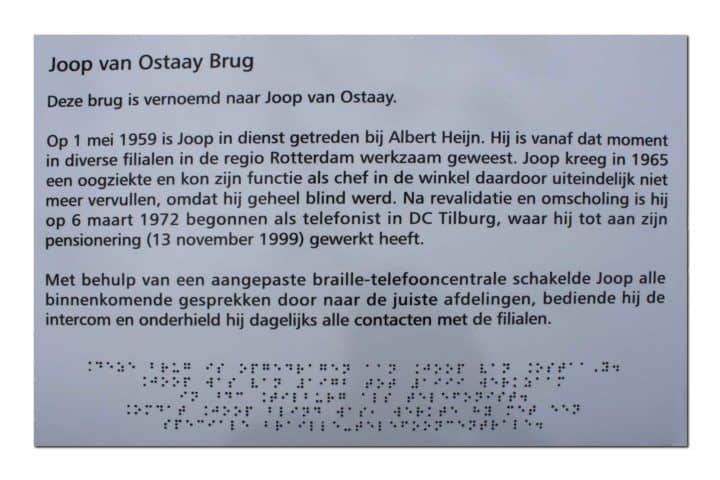 Braille Herdenkingsbord: Alubond - print