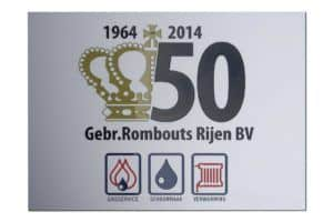 Jubileumbord - Aluminum - Rombouts Rijen