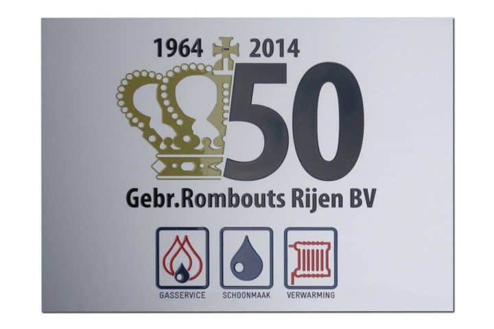 Jubileumbord - Aluminum - Rombouts Rijen