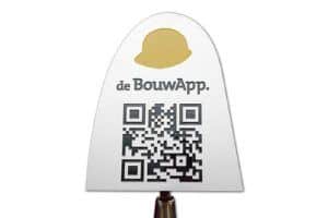 Troffel met QR code van de BouwApp