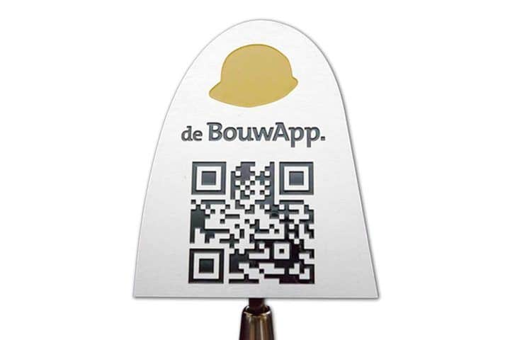 Troffel met QR code van de BouwApp