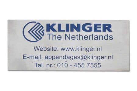 RVS - etsen - merkenlabel - Klinger