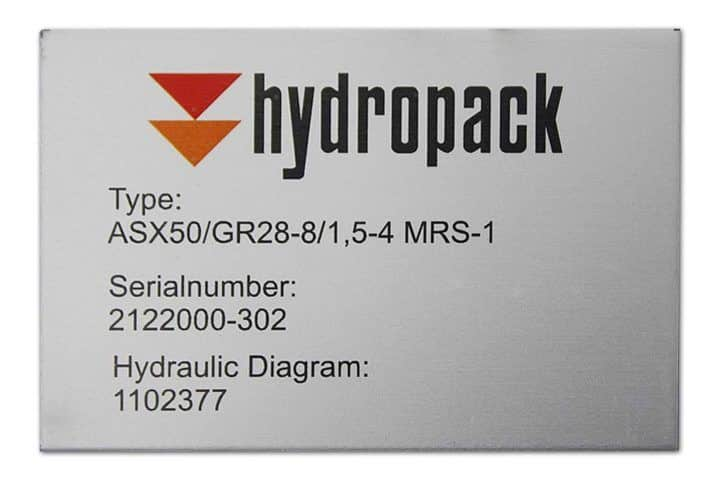 Typeplaatje - Hydropack