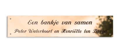 Bankplaatjes laten graveren, of een hele bank