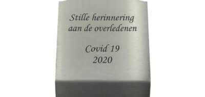 Corona-herdenkingsplaatje