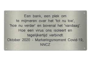 corona herdenkingsplaatje