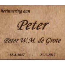 herdenkingsbord - laser graveren - hout