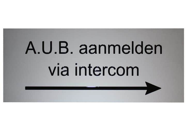 Naambord bedrijf - aluminium