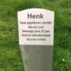 RVS Boomsteker of gedenkplaat met tekst door middel van laser graveren aangebracht