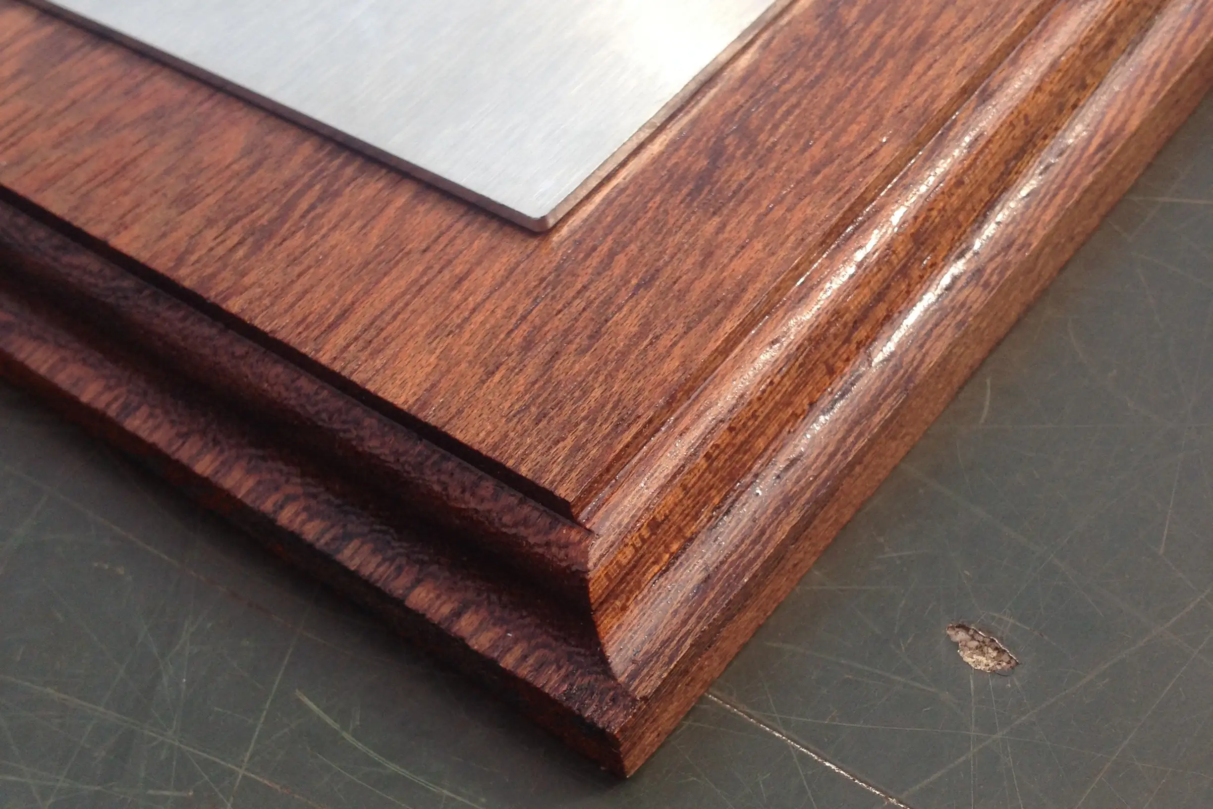 RVS met hout Gedenkplaat - Gravure85