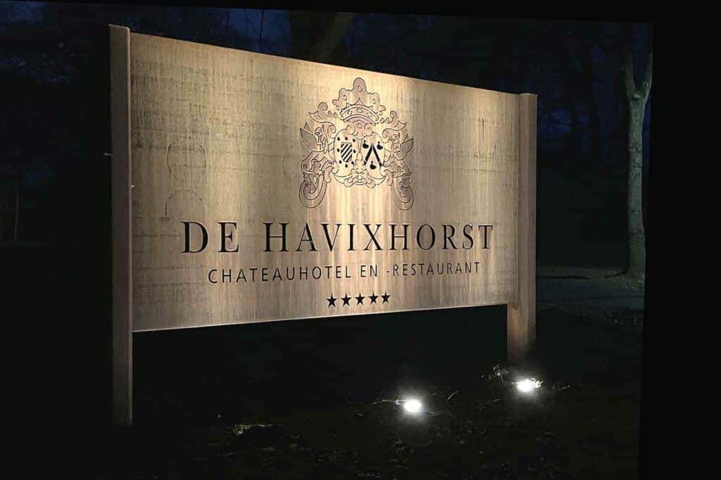 Bedrijfsnaambord graveren, De Havixhorst, Cortenstaal