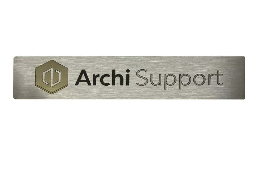RVS lasergravure merklabel van Archi Support