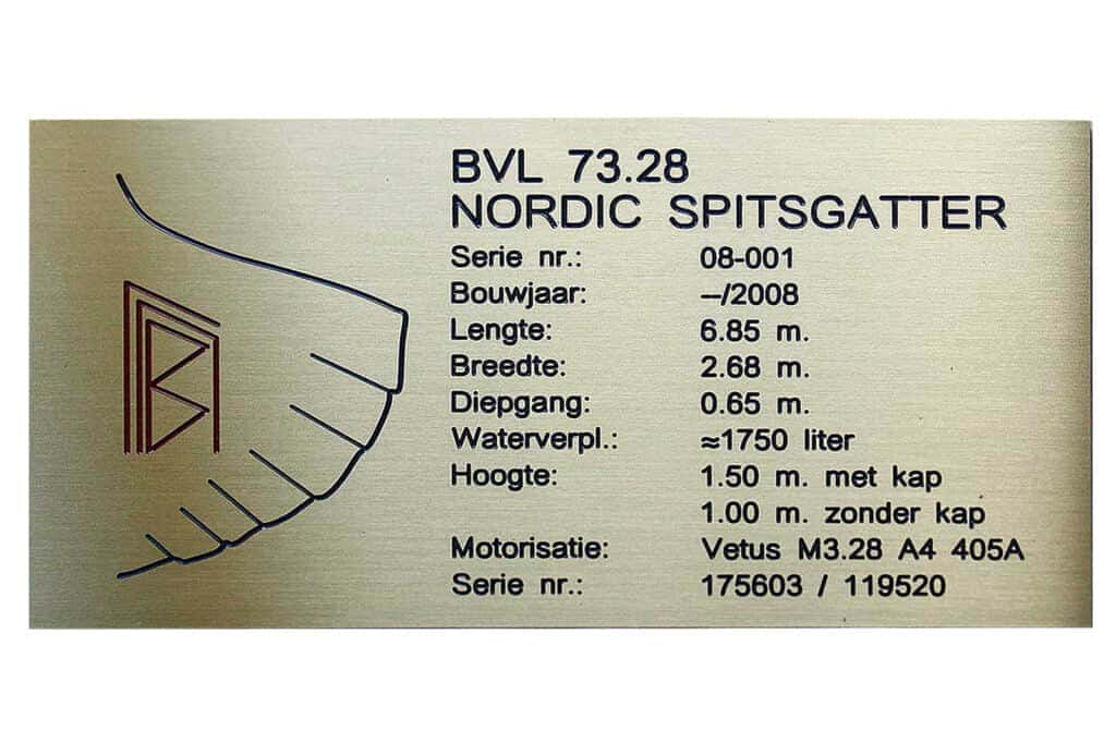 Messing Typeplaat Freesgravure - Gravure85