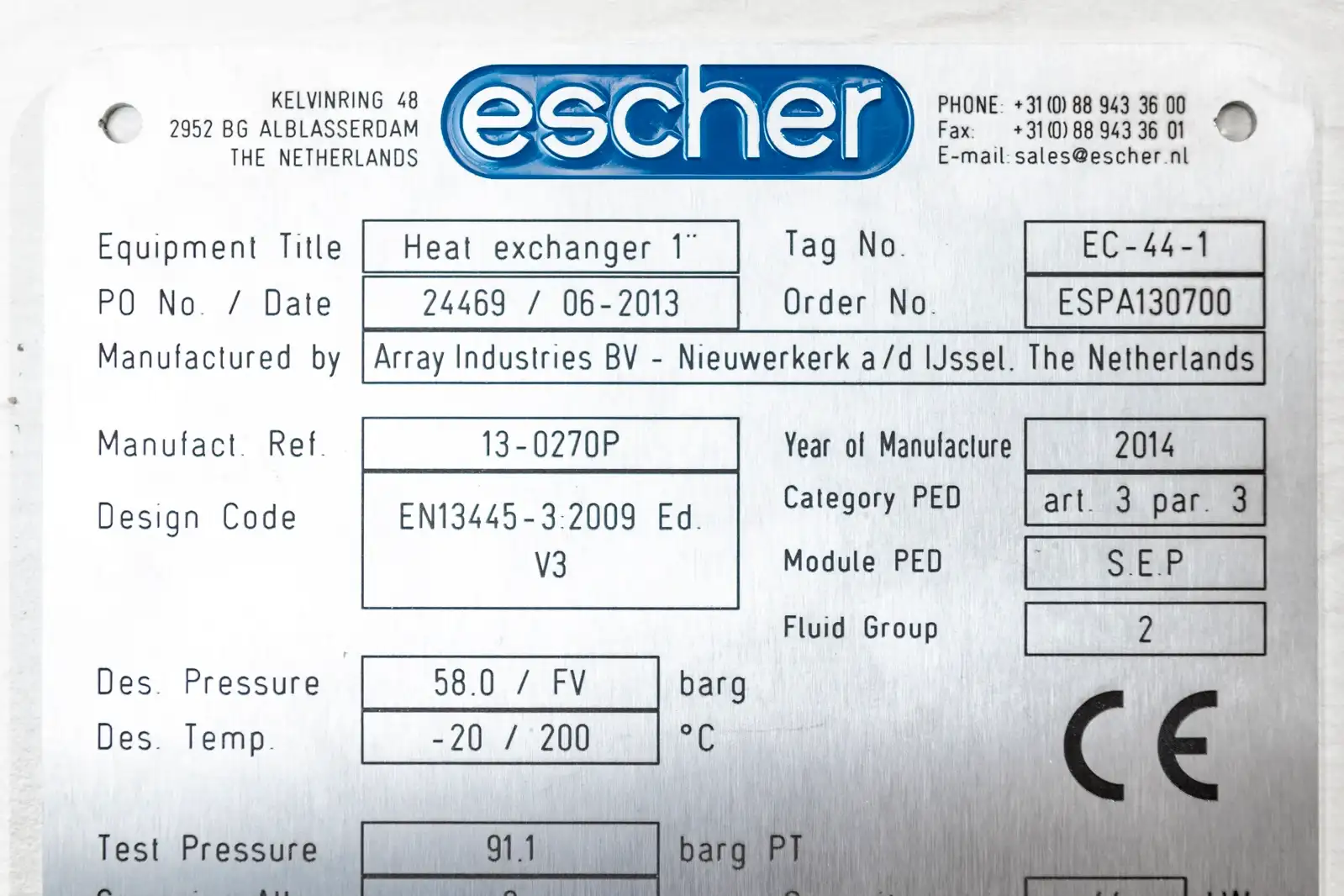 RVS Typeplaat Freesgravure - Gravure85