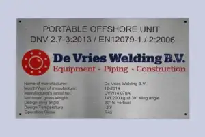 RVS Typeplaat - Gravure85