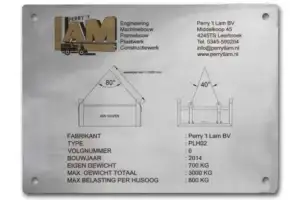RVS Typeplaat Lasergravure - Gravure85