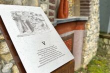 Informatie bord van RVS met cortenstaal en lasergravure