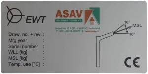 Een bedrukte aluminium typeplaat voor ASAV